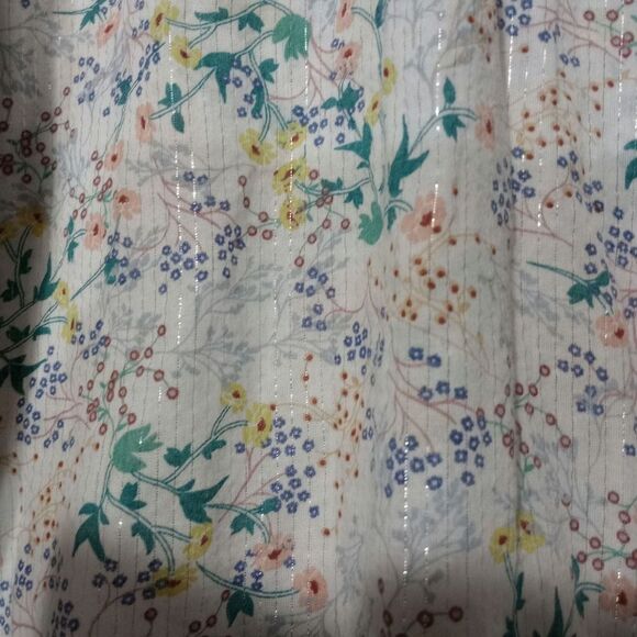 A.n.a Shirt Ladies 2xl White Floral Shimmer Semi Sheer Long Sleeve Light Weight - Picture 3 of 8